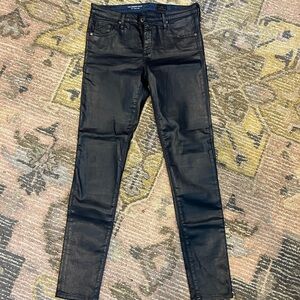 Women's Black leatherette “the legging ankle” Skinny Jeans